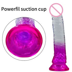 Dildo en gelée à <span class=keywords><strong>ventouse</strong></span> longue et large, à dégradé de couleurs, bon marché, manuel - Product Image 4
