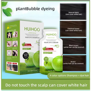 Shampoo Colorante Naturale alle Erbe 3 in 1 per Coprire Capelli Grigi e Bianchi, Mousse Colorante Nera e Fulva - Product Image 1
