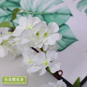 ดอกซากุระประดิษฐ์แบบเส้นยาว 100 ซม. 200 ซม. รูปแบบพวงมาลัย สำหรับตกแต่งงานแต่งงาน ดอกไม้พลาสติกสีขาว สำหรับตกแต่งภายใน ฝ้าเพดาน ระเบียง - Product Image 5