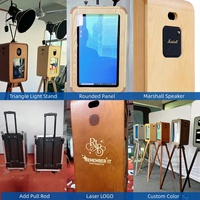 Cabina de Fotos de Madera con Pantalla Táctil de 18.5 Pulgadas, Compatible con iPad y Surface Pro, Pantalla de Doble Cara, Cámara SLR Opcional, Altavoz Bluetooth