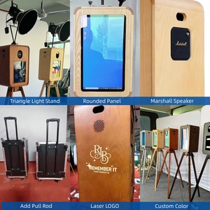Cabina de Fotos de Madera con Pantalla Táctil de 18.5 Pulgadas, Compatible con <span class=keywords><strong>iPad</strong></span> y Surface <span class=keywords><strong>Pro</strong></span>, Pantalla de Doble Cara, Cámara SLR Opcional, Altavoz Bluetooth - Product Image 5