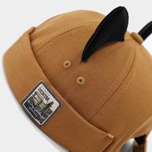 Béret d'été japonais pour femme, avec oreilles de chat mignonnes en fourrure, réglable, style coréen, bonnet dôme Yuppi, tendance pour les fêtes - Product Image 3