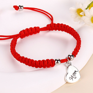 Fatto a mano buona fortuna Pulseras regalo per la festa della <span class=keywords><strong>mamma</strong></span> a mio figlio figlia gioielli per la famiglia regali braccialetti per <span class=keywords><strong>mamma</strong></span> con stringa rossa - Product Image 5