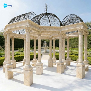 جازيبو رخامي مخصص للحدائق الخارجية بأسعار مناسبة، عمود رخامي، تمثال، منحوتة حجرية، تصميم روماني - Product Image 5