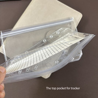 Transparent PVC feuilles mobiles dossiers sacs A5 budget planificateur insérer Pages scellé Double poche clair sans fermeture éclair argent enveloppe