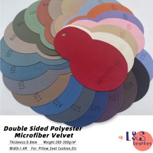 कारखाना ओएम डबल पक्षीय पॉलिएस्टर सूक्ष्म काले मखमली माइक्रोफाइबर सुई कपड़े चमड़े - Product Image 3