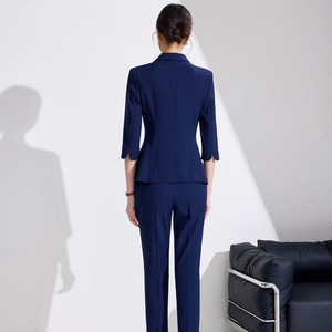 Pink Women's Suit Set Solid Color Polyester Blazer Dress Anti-Wrinkle <b>Work</b> Business Attire Spring Autumn 2025 Style - Product Image 4