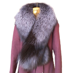 ผ้าพันคอขนสัตว์แท้สีสันสดใส ราคาโรงงาน ผ้าพันคอขนจิ้งจอกแท้ขนาดใหญ่ ผ้าพันคอขนจิ้งจอกธรรมชาติ - Product Image 4