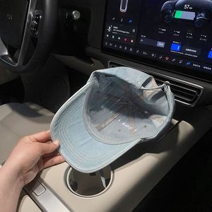 Strap Bow Decoration Korean Style Washed Denim Sporty Vintage Image <b>Baseball</b> <b>Cap</b> for Children Adjustable - Product Image 4