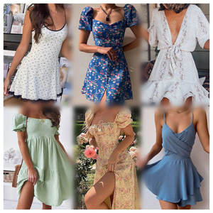 Ensembles de robes d'été pour femmes adultes, sexy, sans manches, coupe ajustée, imprimé en coton, décontracté, populaire, grande vente, expédition aléatoire - Product Image 2