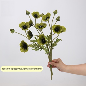 Flores Artificiales de Peonía y Margarita de Tacto Real, PU Realista, Venta al por Mayor, 3 Cabezas, Tallo Largo de 70 cm, Larga Duración, Marca HUAMU - Product Image 1