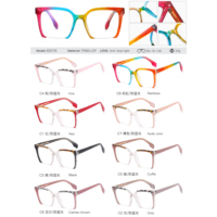 Gafas de diseño MS 82076 para mujer, gafas de moda de plástico coloridas, montura de gafas ópticas antiluz azul, agente de envío personalizado