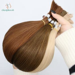 Hete Aanbieding Onbewerkt Cuticle Aligned Maagdelijk Menselijk Haar Bulk voor Vlechten Geen <span class=keywords><strong>Weft</strong></span> Ruw Indiaas Haar Extensions - Product Image 1