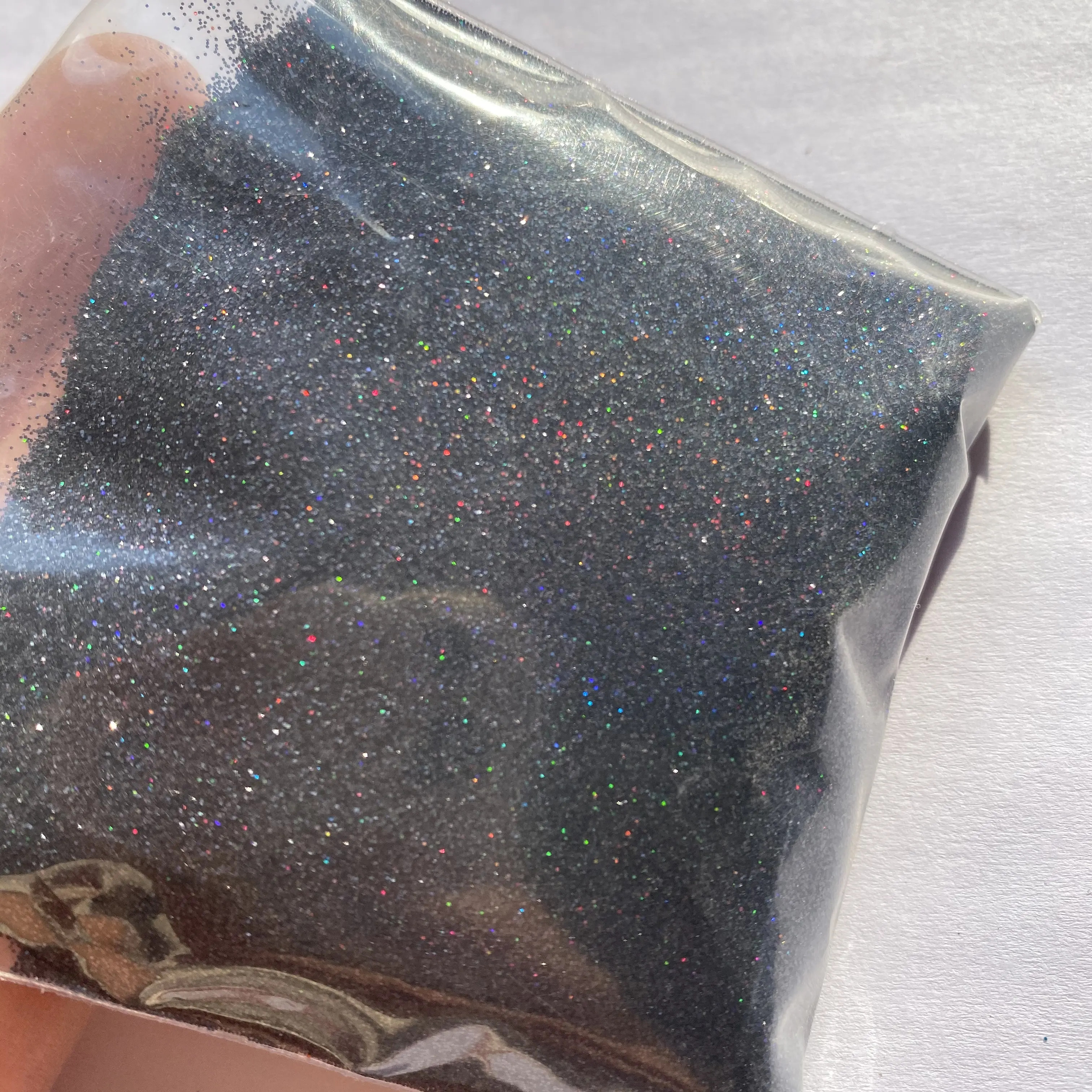 Low MOQ Iridescent Black Glitter Bulk Fine Glitter Press On Nails 1Kg Bag