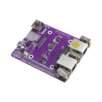 Raspberry beri Pi CM4 papan ekspansi port ganda papan IO Port Ethernet RJ45 ganda dengan casing untuk modul komputasi Raspberry Pi 4