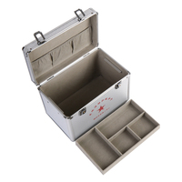 Sac de voyage en alliage d'aluminium, Kit de premiers soins d'urgence de 3 couches, Kits de boîte à médicaments, sac verrouillable, mallette de transport