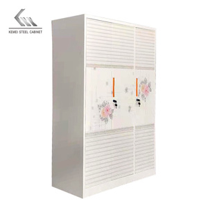 Penjualan Laris Tiga Pintu Desain Modern Pola Transfer Cermin Baja Lemari Pakaian India Almirah Godrej - Product Image 5