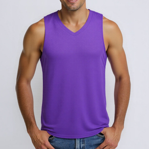 Camiseta sin mangas para hombre, de secado rápido, fresca y holgada, chaleco deportivo para correr al aire libre, tops con logo personalizado, ropa deportiva para gimnasio y fitness. - Product Image 2