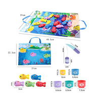 Mainan Montessori untuk 1 tahun plastik & kain memancing permainan susun cangkir belajar mainan bayi usia 6-18 bulan hadiah