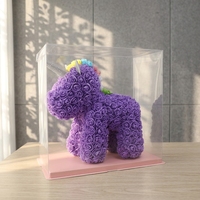 Boîte d'emballage transparente haute avec ruban pour fleurs, figurines et cadeaux de fêtes, personnalisable OEM