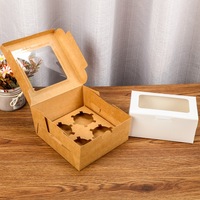 Boîte à cupcakes personnalisée en plastique PET/PVC/PP avec fenêtre transparente, matériaux recyclés, impression UV, emballage alimentaire de qualité alimentaire, boîte cadeau pour pâtisserie