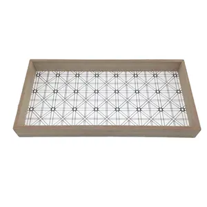 Bandeja De Madera blanca para decoración del hogar, bandejas De comida hechas a mano, grano De Madera, ASW1602233 44x22x4,5 cm 45-60 días