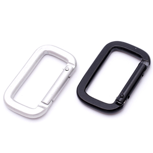 carabiner Clip Keychain Rectangle Carabiner Clip Custom Square Aluminum Aluminum Alloy Quality Matte Black Carabiner for Bag