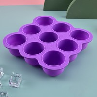 9 Pods 100% Moule à glaçons pliable en silicone sans Bpa pour le stockage des aliments pour congélateur avec 9 plateaux de congélation pour aliments pour bébés avec couvercles