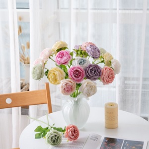 Rose artificielle CallaFloral à branche unique, rose, bleue, verte, violette, champagne, décoration de mariage et de maison - Product Image 1