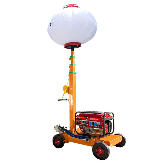 Durable Trolley Style 1000W Light Tower With Generator Balloon Light 4M 5M 6M Telescopic Mast Work Light on Sale in Stock