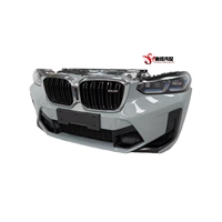 Parachoques de Buena Calidad Compatible con BMW X3M X4M F97 F98 con Conjunto de Faros LED y Radiador para Reemplazo y Mejora del Kit de Carrocería