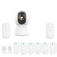 Tuya Smart 4MP Wifi 摄像头报警系统套件 IOT 摄像头 PIR 探测器 门磁传感器，用于家庭安全