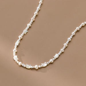 Collier en argent pur S925 haut de gamme avec nœud perlé, design simple et original, accessoire perlé tendance pour hommes et femmes, populaire sur Internet - Product Image 3