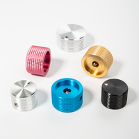 Cnc Machining Service Custom CNC Turning Aluminum Knob Knurled Anodized Volume Potentiometer Knob for Amplifier Electronic Panel
