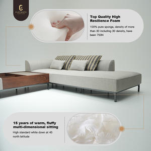 أريكة عصرية فاخرة على شكل حرف l من تصميم تشيسترفيلد 3 مقاعد لفيلا فيلا فاخرة - Product Image 4