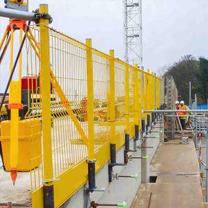 Système de barrières de protection des bords temporaires, clôture de sécurité, clôture en treillis métallique, barrière anti-chute conforme à la norme EN 13374, panneau mural préfabriqué - Product Image 2