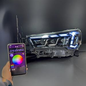 ไฟหน้า RGB สำหรับ Toyota Hilux Rocco ปี 2021 2022 2023 2024 ไฟหน้า LED แบบดัดแปลง สีฟ้า พร้อมตราสัญลักษณ์ G R - Product Image 2