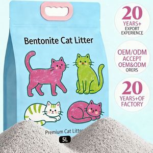 BENJIE Biodegradable Highly Adsorbent Eco-Friendly Dust-Free Fast Clumping Gray Spherical <b>Clay</b> Bentonite Cat Litter 5L - Product Image 1