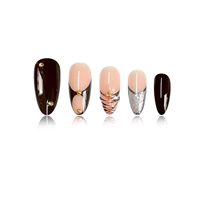 Uñas Postizas Acrílicas de Estilo Francés, Profesionales, al por Mayor, 10 Piezas, Reutilizables, Impermeables, Forma Almendrada, Stiletto, Cuadradas