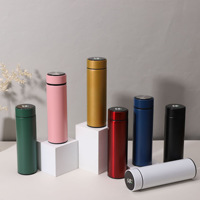 Bouteille d'eau intelligente en acier inoxydable personnalisée avec logo, thermos à affichage de température, écran tactile LED, alimentée par batterie, pour usage au bureau