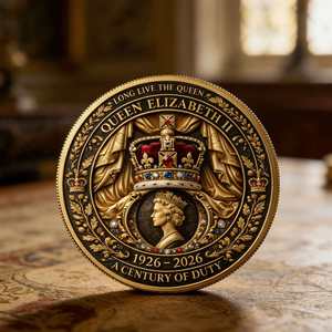 Nouvelle Arrivée Exceptionnelle : Pièce Commémorative 3D Couronne Royale de la Reine <span class=keywords><strong>Elizabeth</strong></span> <span class=keywords><strong>II</strong></span> 1926-2026 – Héritage du Devoir – Cadeau de Collection pour les Fans du Royaume-Uni - Product Image 4