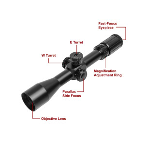 Ống ngắm quang học 4-14X44 FFP mặt phẳng tiêu điểm đầu tiên, đèn đỏ, tầm ngắm chiến thuật, ống ngắm săn bắn - Product Image 3