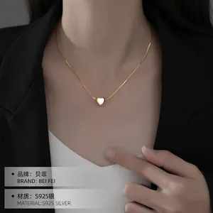 Collana con ciondolo a forma di cuore d'amore con dichiarazione iniziale in argento 925 2022 all'ingrosso di gioielleria raffinata