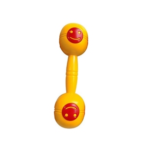 Wholesale Smiley Face Plastic <b>Dumbbell</b> Hand Shake Bells Orff Percussion Instrument For Kids Morning Exercise - Product Image 5