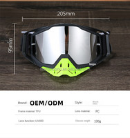 Lunettes de moto avec logo personnalisé Motocross VTT ATV UTV Dirt Bike lunettes tout-terrain lunettes de ski coupe-vent lunettes d'équitation coupe-vent