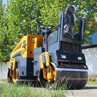Mini-rouleau compresseur vibrant à double tambour LUHONDDA de 4 tonnes avec moteur, pompe hydraulique, pour asphalte, terre et béton