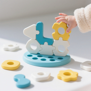 เกมสร้างปริศนาบล็อก<span class=keywords><strong>3</strong></span>มิติสำหรับเด็กทารกเด็กทำจากซิลิโคนออกแบบได้ตามต้องการ - Product Image 1