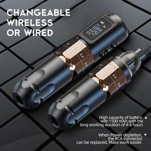 Máquina de Tatuar Tipo Pluma, Carrera Ajustable de 2.0-4.0mm, Batería de 1800mAh, Portátil, Conexión RCA, Cableada e Inalámbrica - Product Image 5