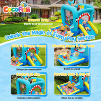 Château gonflable pour tout-petits Cocofish, pour l'intérieur et l'extérieur, jouet gonflable pour enfants, mini château gonflable, thème requin, avec souffleur