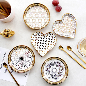 Vaisselle européenne dorée <span class=keywords><strong>de</strong></span> luxe en céramique arabe délicate petite assiette à steak <span class=keywords><strong>de</strong></span> <span class=keywords><strong>bœuf</strong></span> - Product Image 3